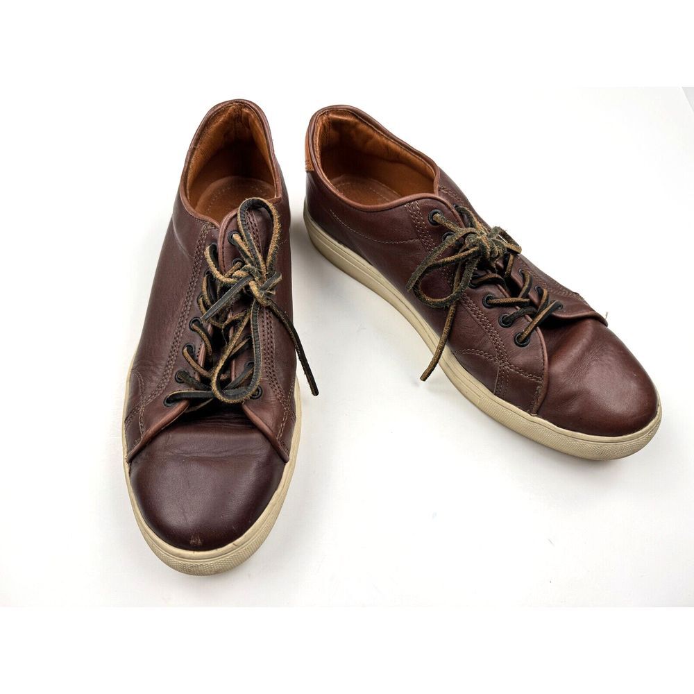 Frye Walker Low Lace up Leather Sneakers Mens 11.5 M Comfort Made in USA Redwood